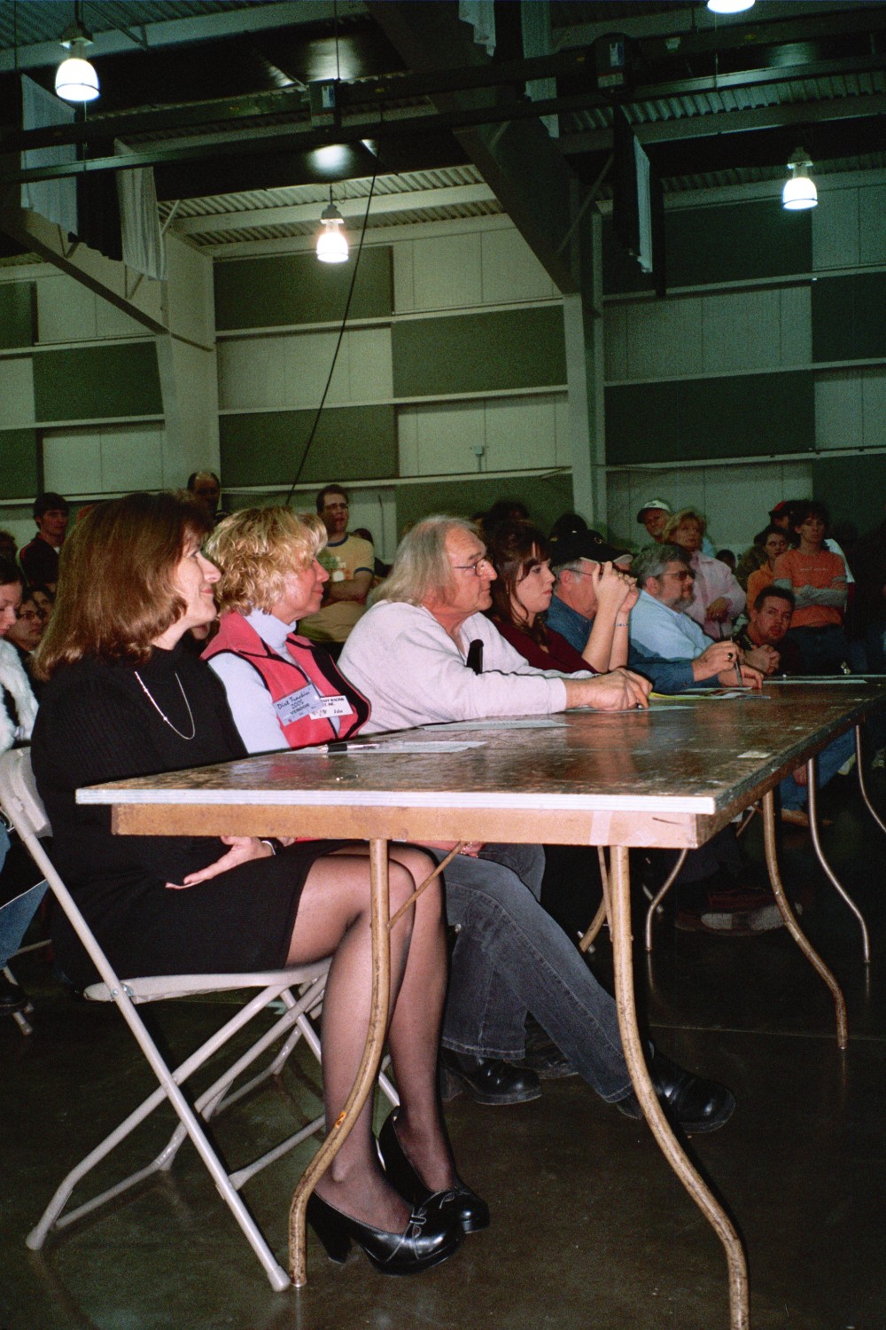 The judging is tough at the MS. Dirt Trackin' Contest
