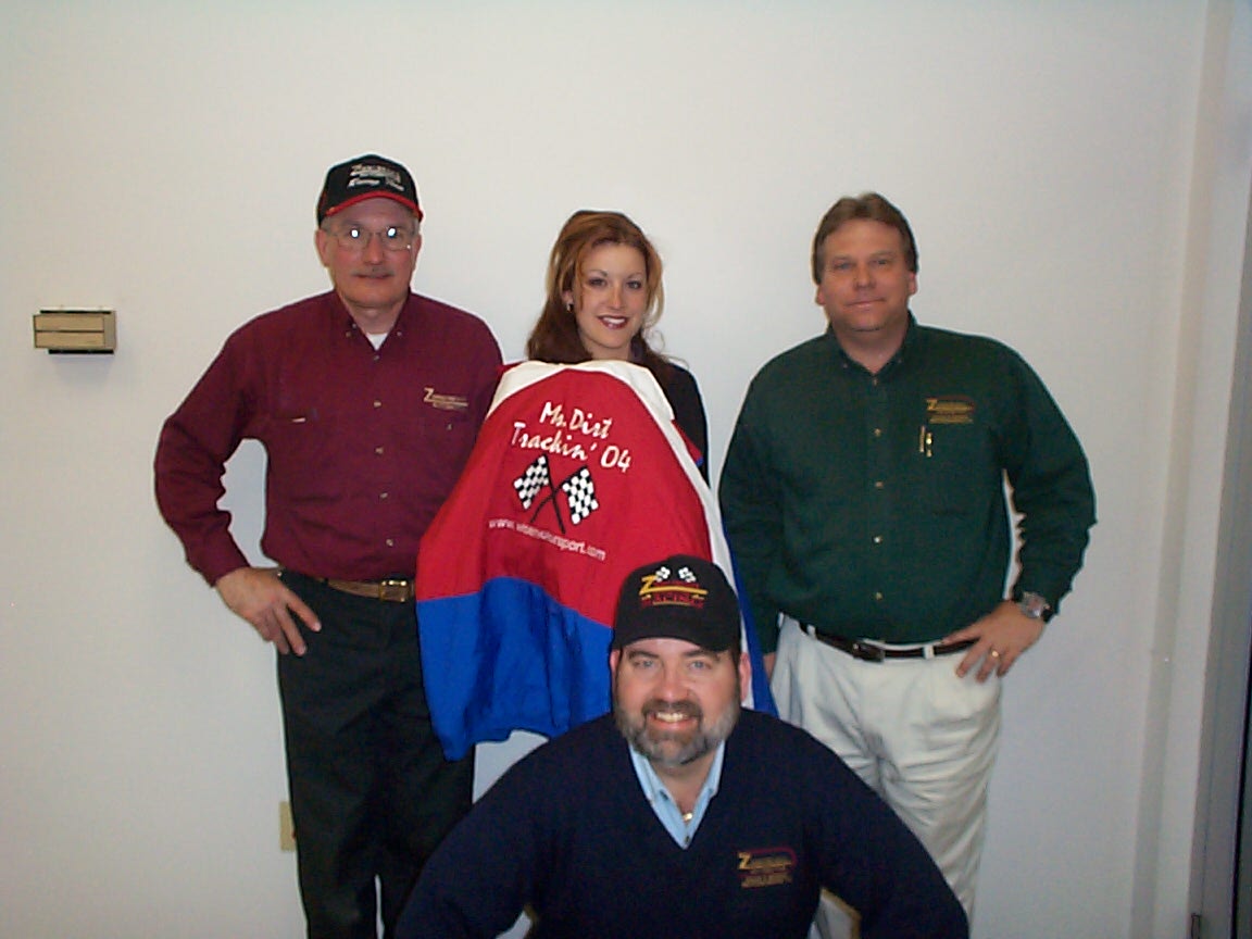 2004 Ms. Dirt Trackin and the boys...
Lynne meets the sales staff at Zimmerman's Automotive in Mechanicsburg

