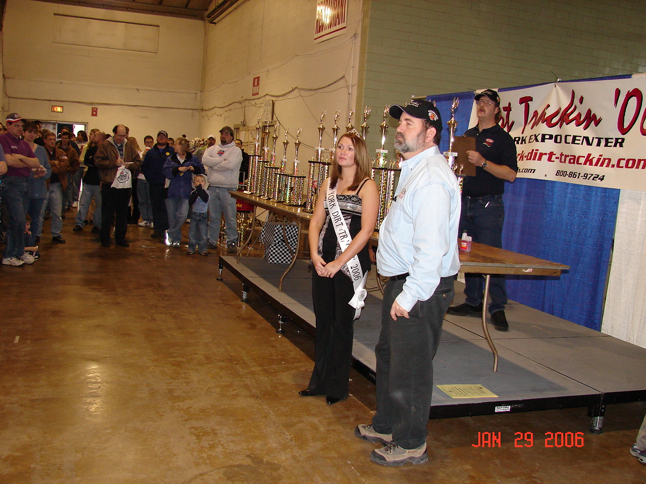 Kirk & Ms. Dirt Trackin' addressing the crowd
