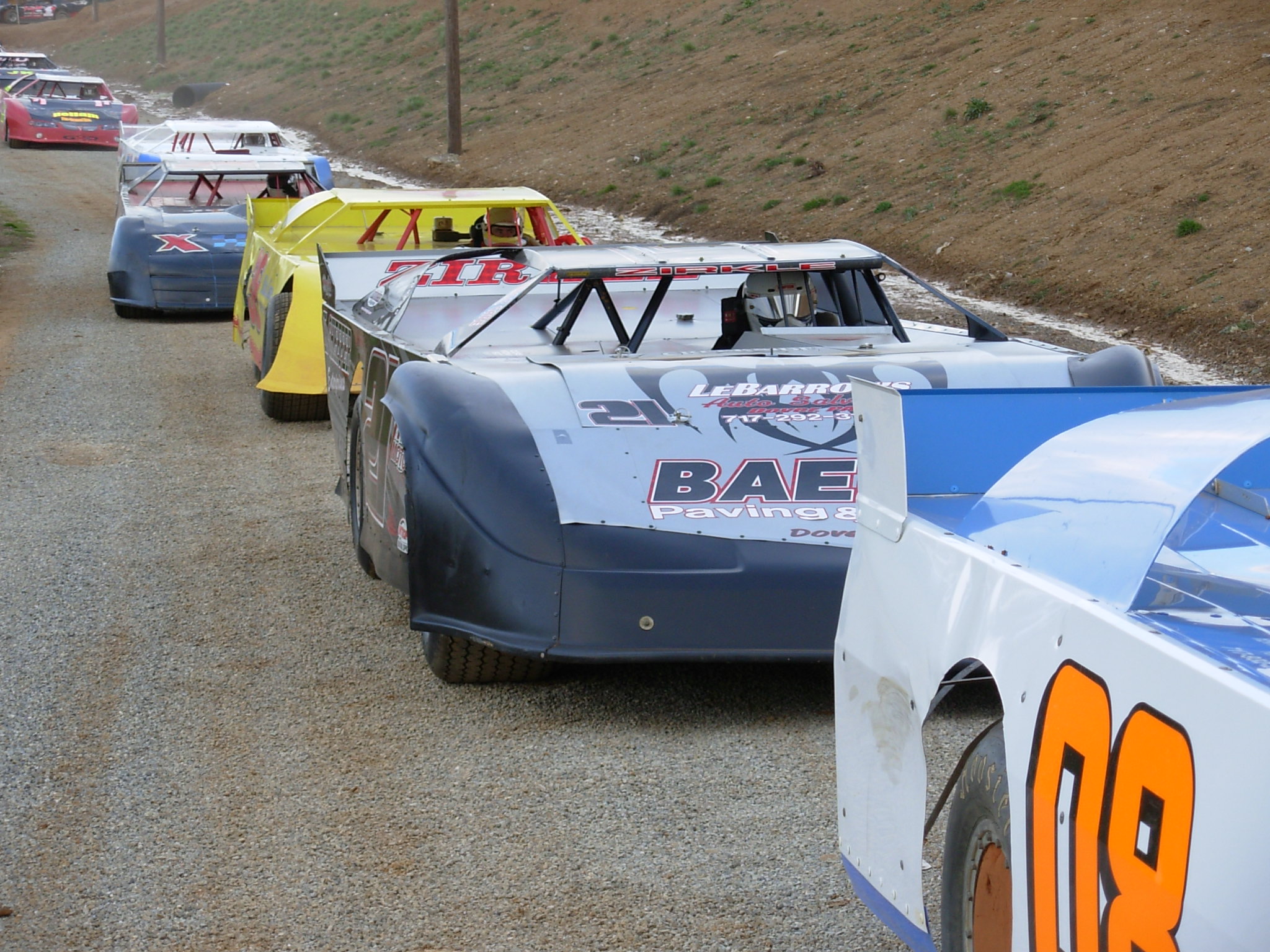Late Model lineup at Lincoln Speedway
