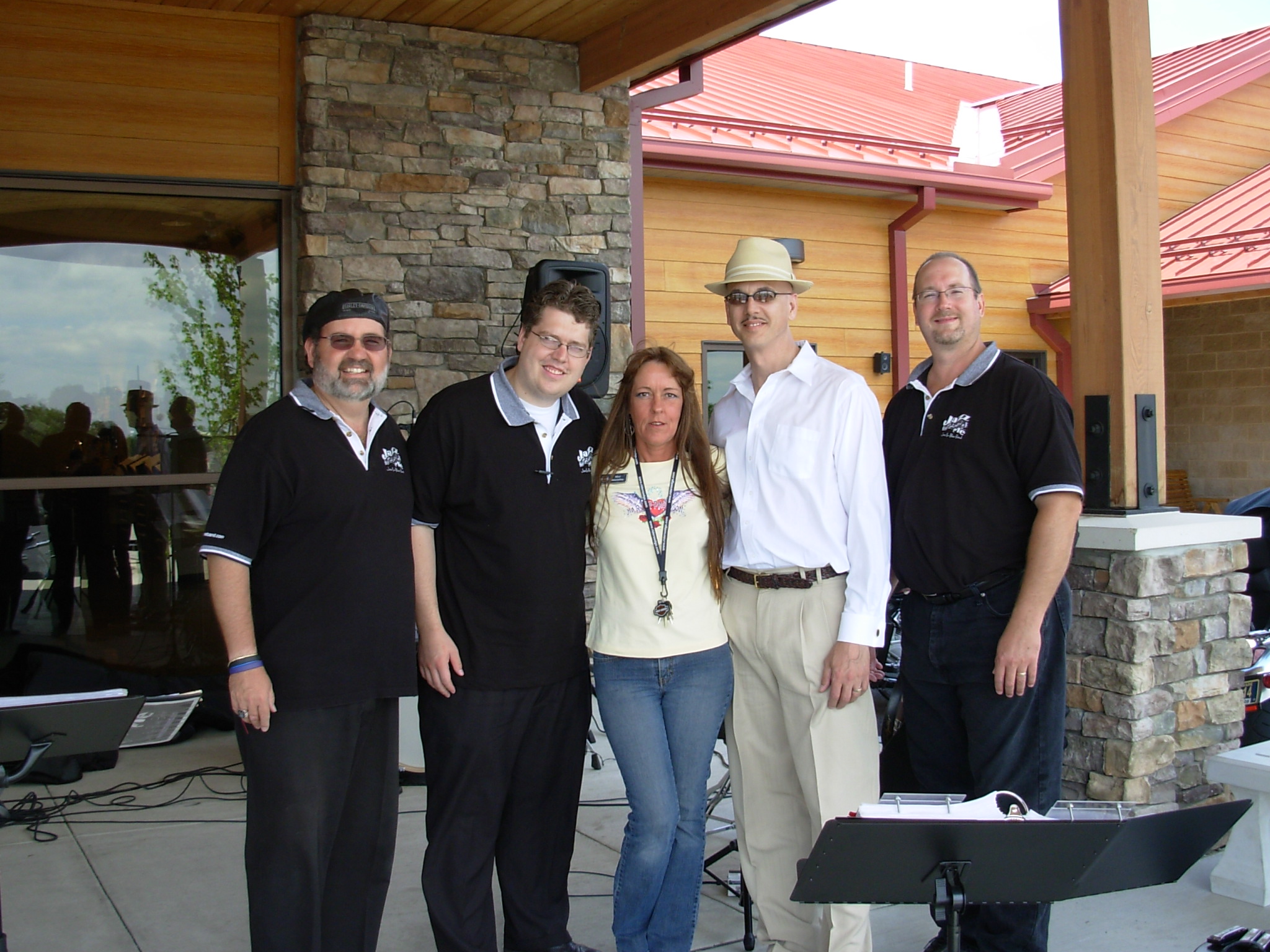 Missy with the guys at Appalachian H-D
