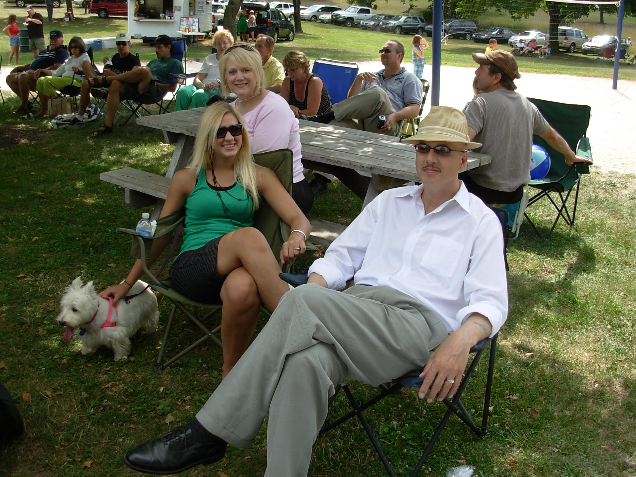 The Graeff family enjoying a Sunday afternoon after a performance
Cassie the dog was in attendance for the show....
