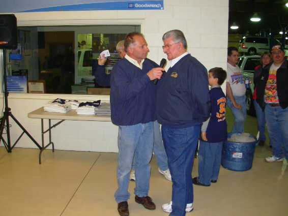 Host Gary Lawrence with new track announcer John Krall
