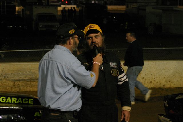 Two time track champion Kory Sites
Winner's circle interview
