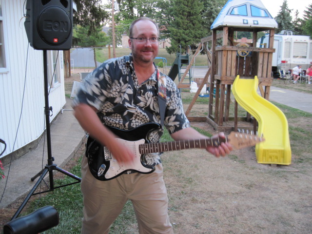 Doug jammin with Jerry's Guitar at Fantasy Island
