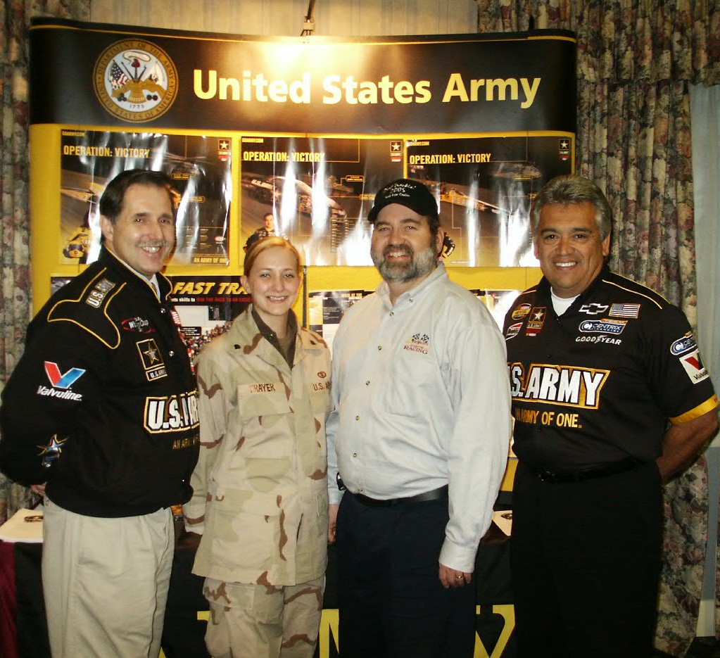 ARMY Racing meets the Wise Guy
Representatives from the ARMY including Bill Irwin and racing instructor 
