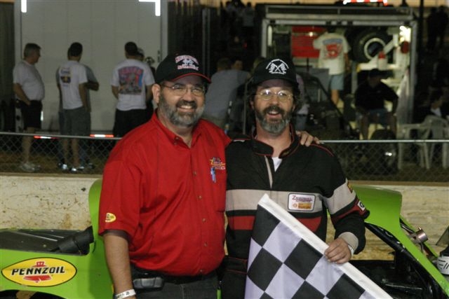 Randy Allen in Victory lane with the Wise Guy
