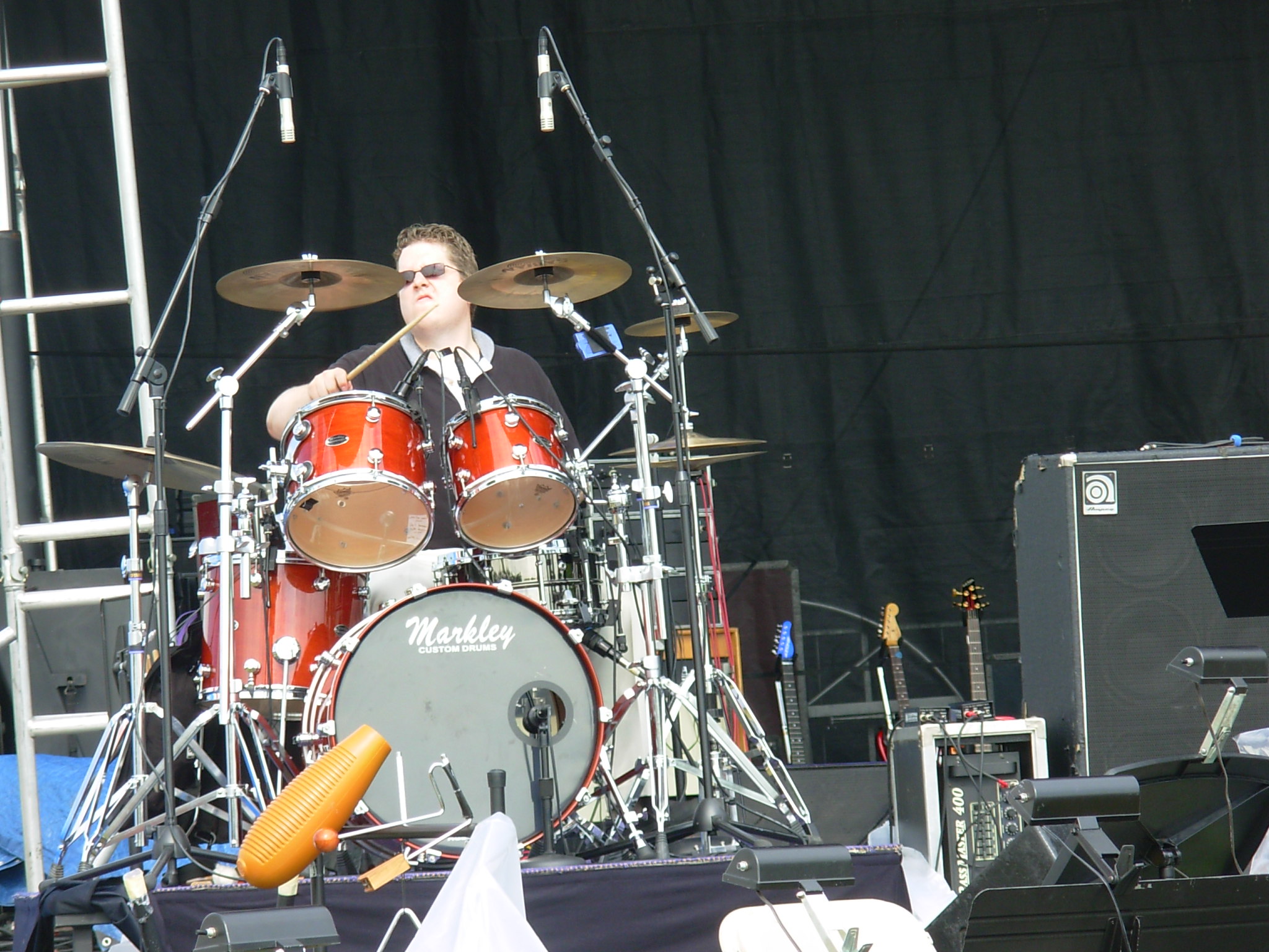 Joe Brye banging on the drums...
