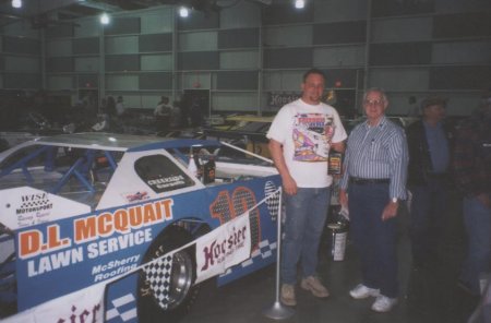 Synergyn Distributor Paul Miller
with Gene Wrightstone and his Late Model
