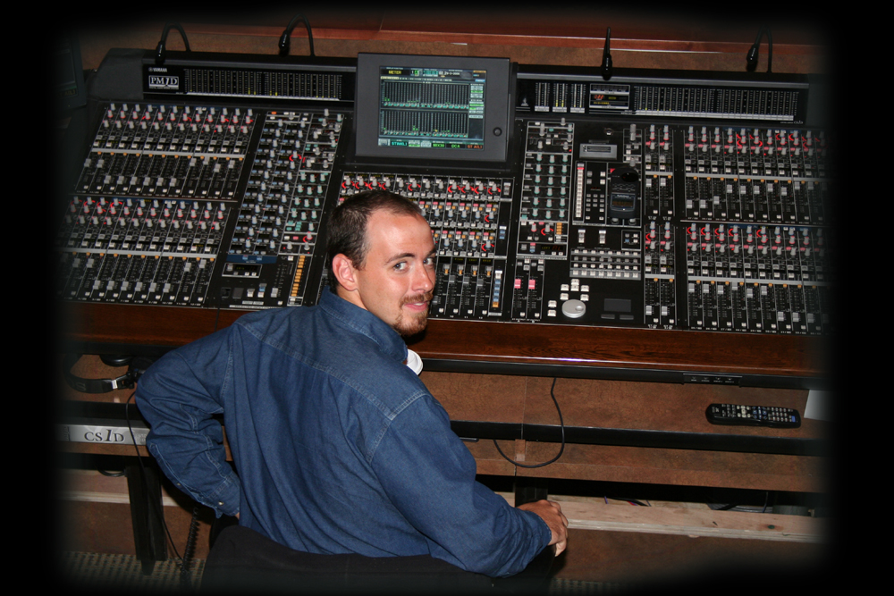 Sound Engineer Seth Shoemaker at the board...
Seth has been the man behind both of our CD projects....
Thanks dude...and thanks to Lisa, his wife, for bearing with us ... and being the final "ear" to the tracks.
