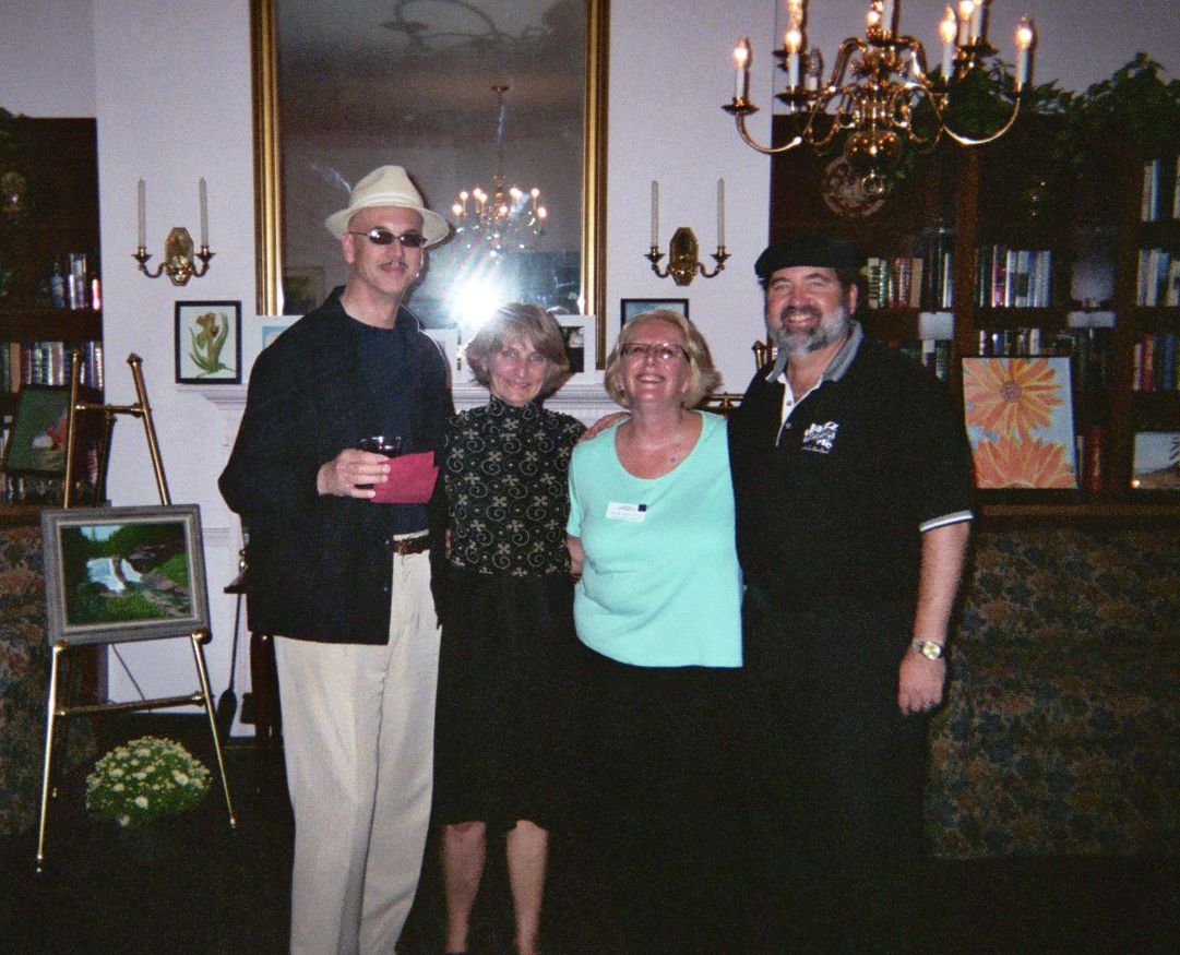 Posing with the heads of County Manor, Camp Hill
