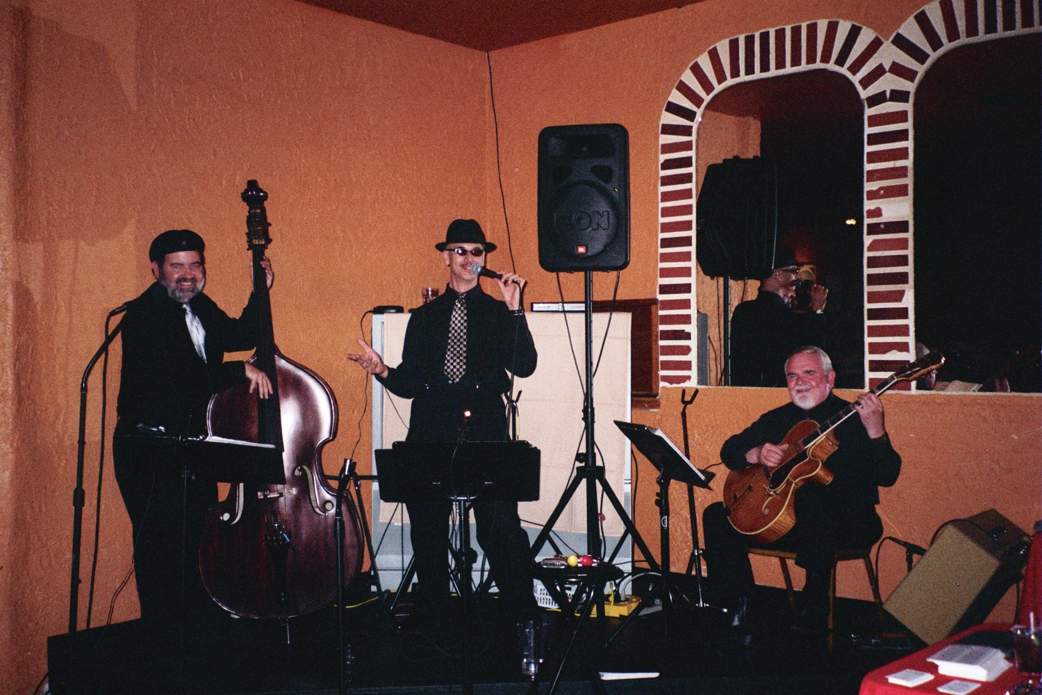 The guys in action at Scott's Old Town Mediterranean in New Cumberland
with guest guitarist Ron Rhoads.
