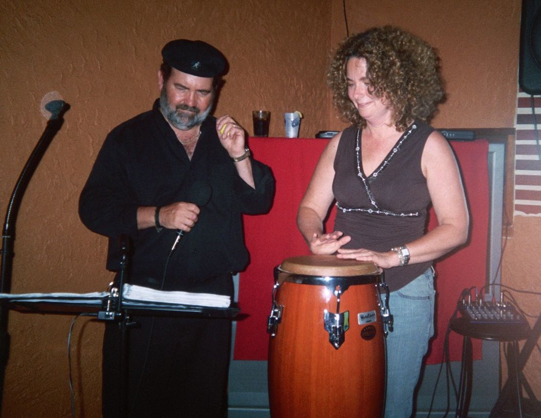 Kirk & Kris Wise on stage...a brother and sister team
Kris Southworth (married name) joined her big brother for some tunes at Scott's grille. She has played professionally in and around the Frederick Maryland area....man the family is talented!
