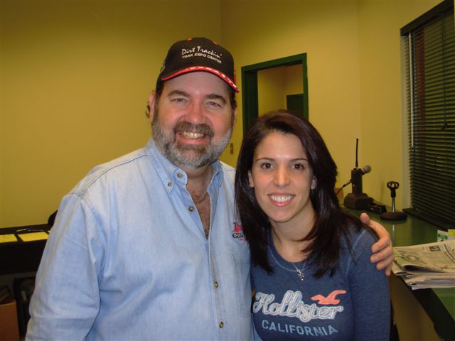 Show promoter Kirk Wise with the first Ms Dirt Trackin' from 2003 Cara Foss
