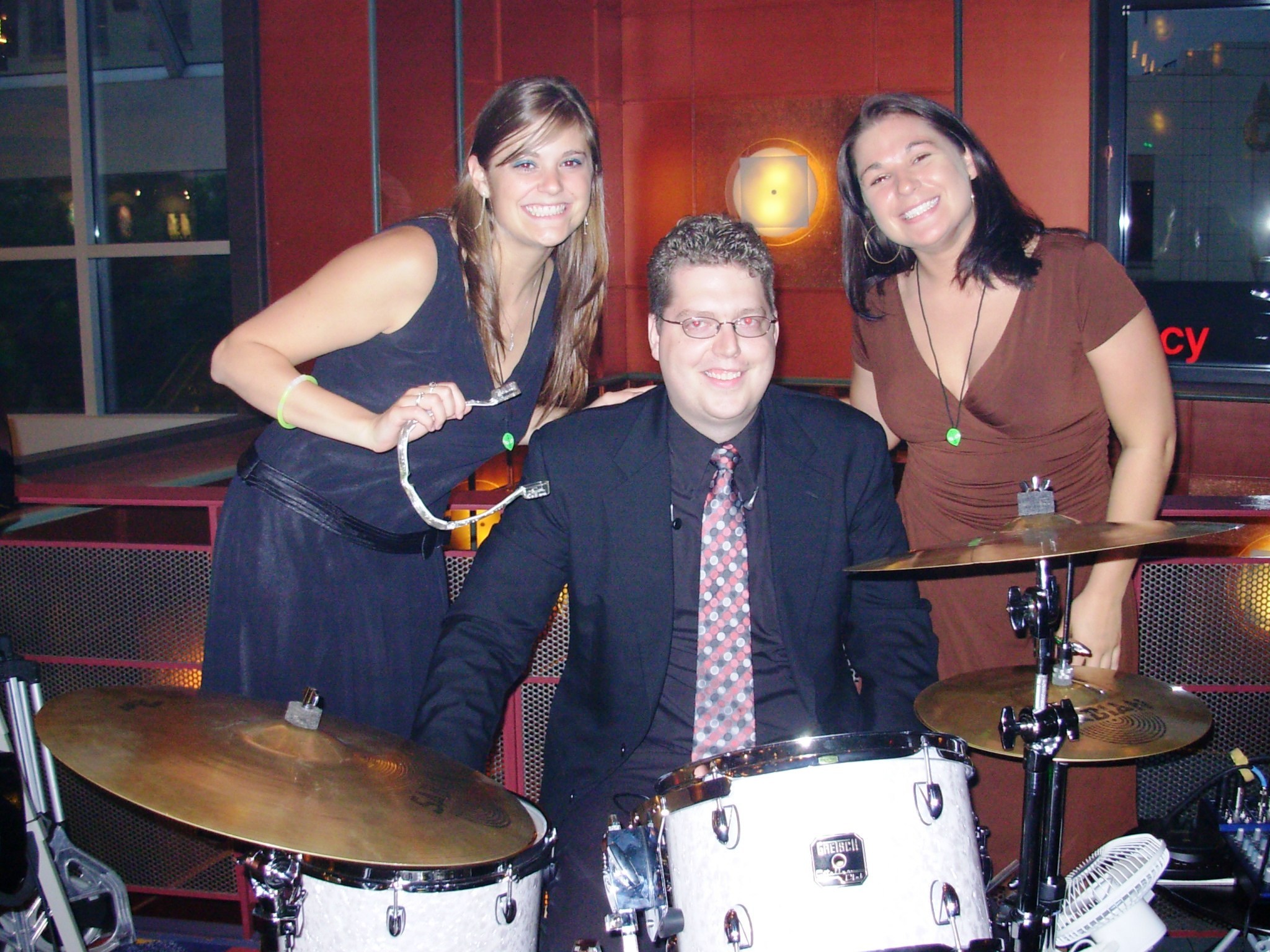 Elizabeth & Candy from BRP Entertainment meet drummer Josef Brye...
