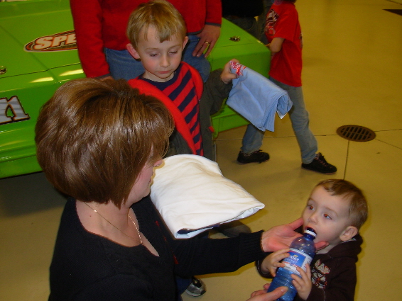 Jake Raudabaugh's wife Nikki kept the kids fueled up...
