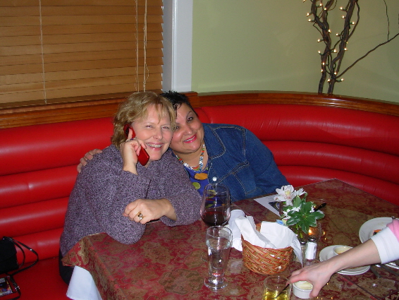 Eva Marie Visone-Holland enjoying the music with a friend....
