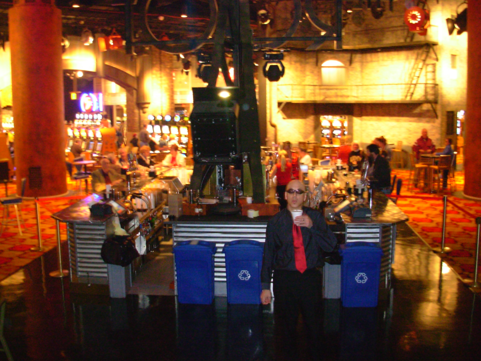 Mitch wetting his whistle at the Hollywood Casino

