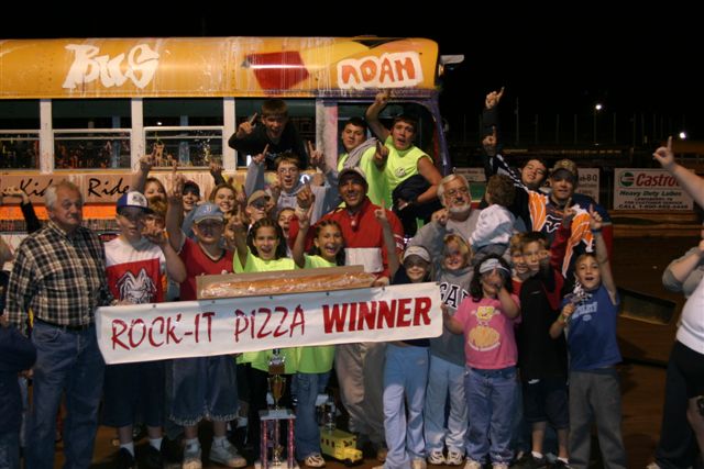 School bus racing victory lane
