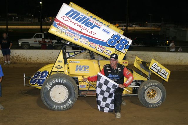Fred Rahmer in victory lane at Susquehanna
