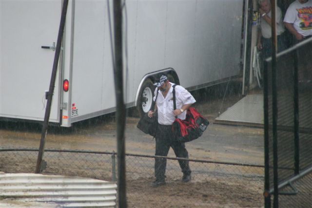 Even in the rain...the Wise Guy is busy...
