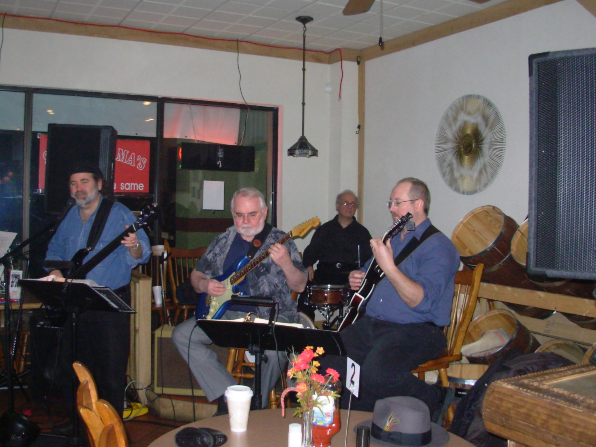Doug joins the Gray Beards at Sugar Mama's
