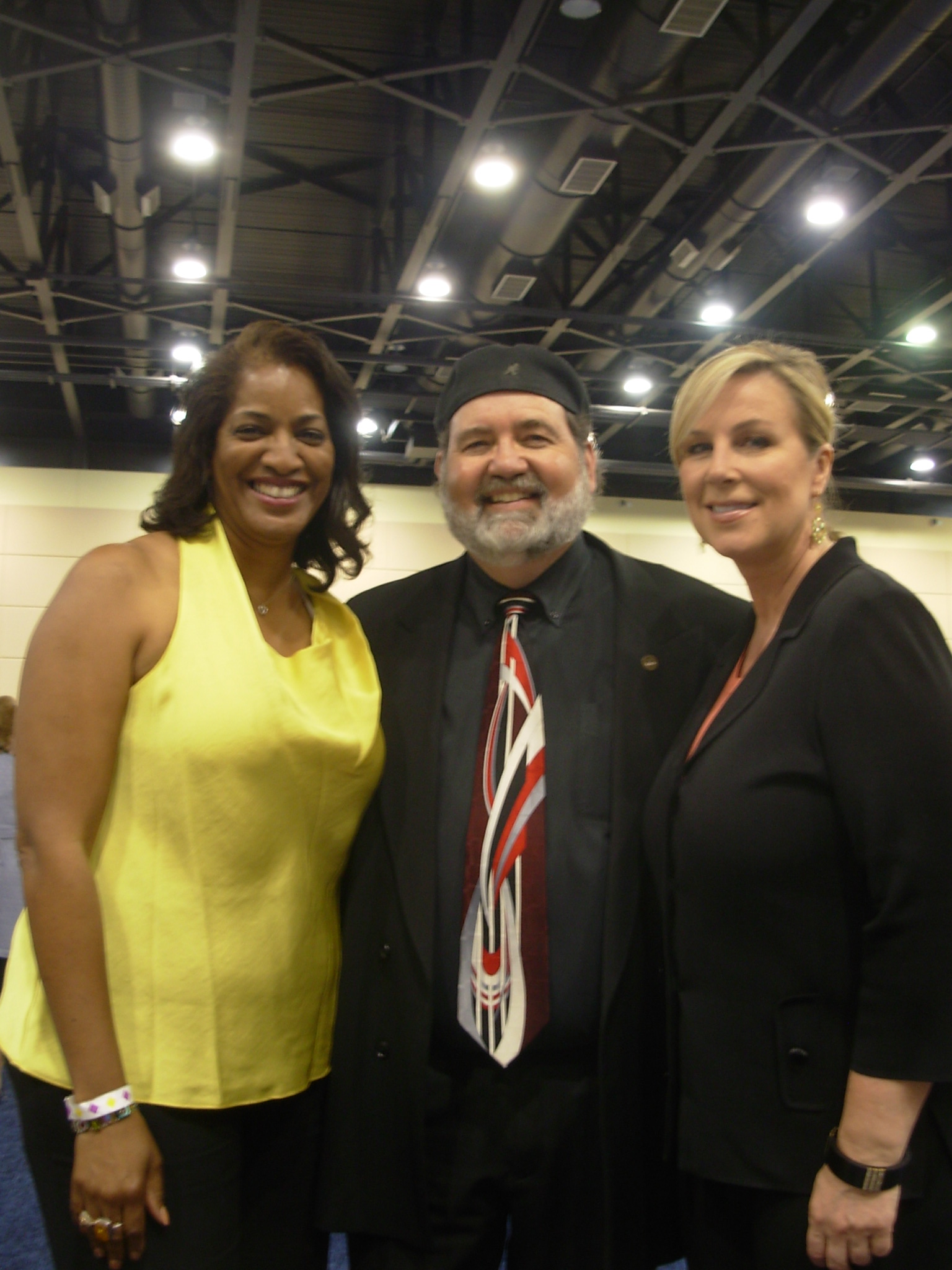 Janelle Stellson and her friend with the Wise Guy at the Food Bank event in Lancaster
