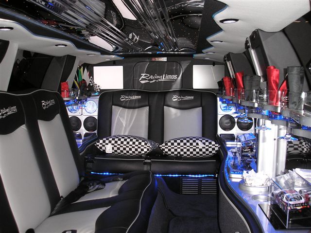 rear view inside Nascar Limo
