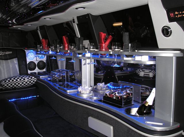 Nice bar from inside the NASCAR Limo...
