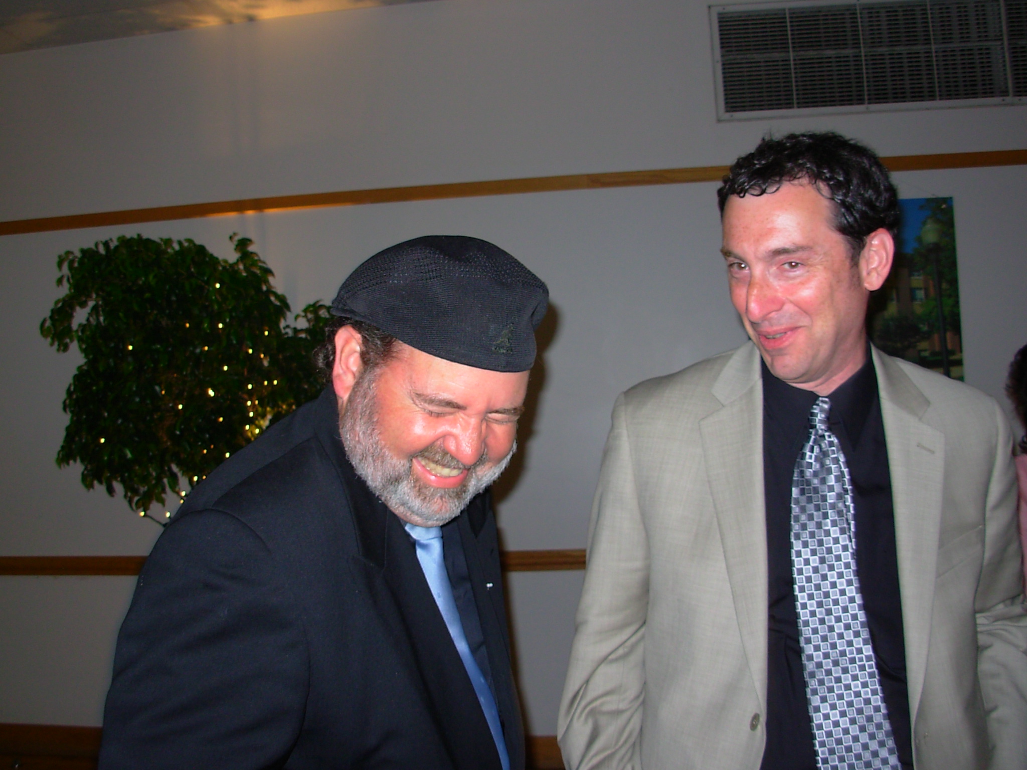 Kirk and college-mate Ken Levinsky yukking it up at the LVC Banquet
