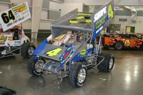 Swope's # 4 Sprint car on display
